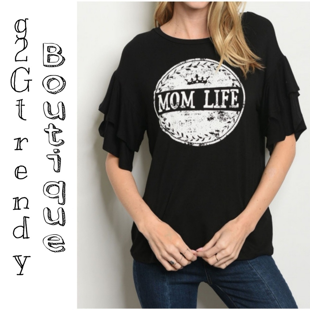 " Mom Life" Distressed graphic tee